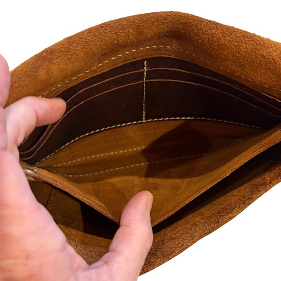 Portland Leather Goods Brown Leather Envelope Clutch Wristlet - Picture 10 of 15